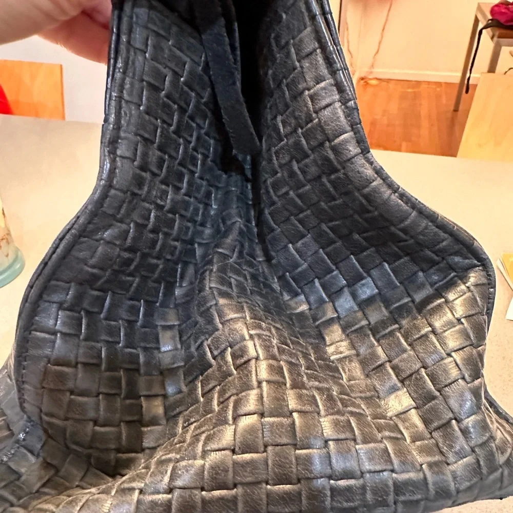 Clare V Black Woven Leather Tote - Picture 6 of 12
